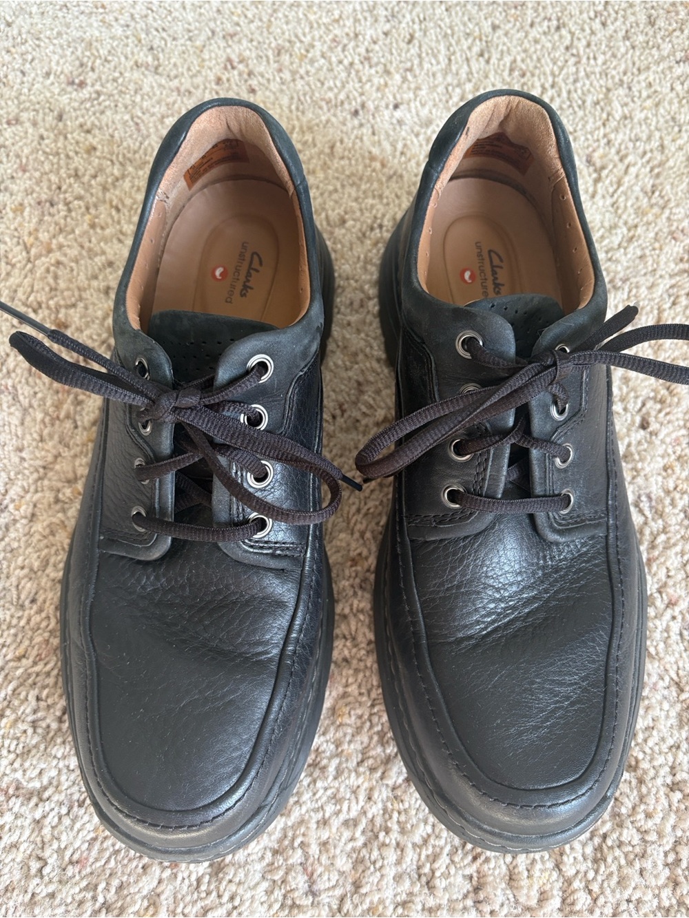 Clark’s Unstructured Men’s Lace-up Black Shoes in Size 10.5 M
